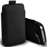 Universal Pull & Push Tab Leather Case For iPhone 11 12 13 14 15 16 Pro 7 8 Plus Xr XS Max Cover Mobile Phone Pouch