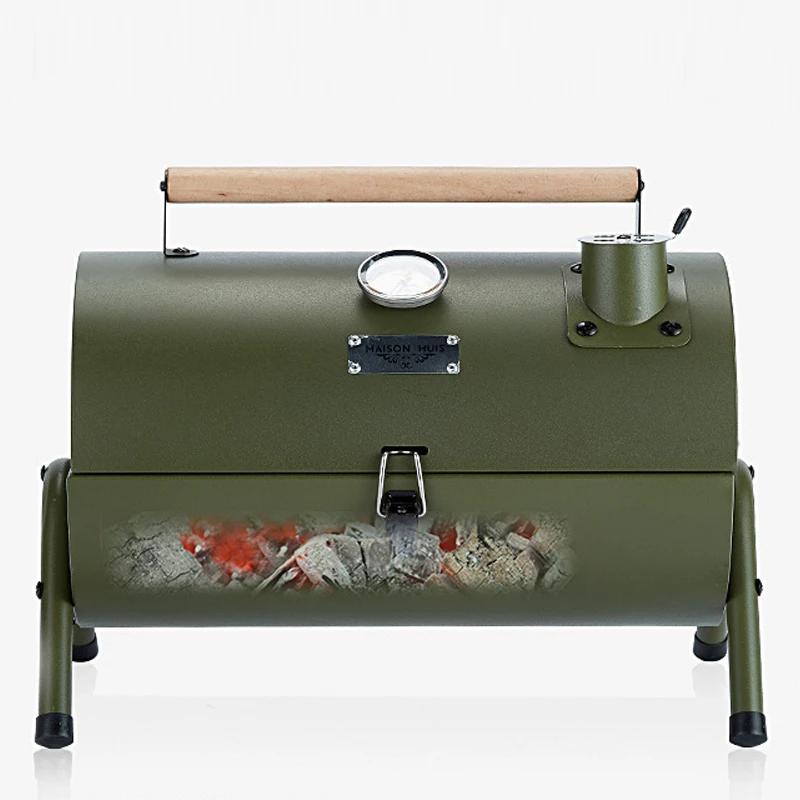 Tragbarer Outdoor-Grill für Zuhause, Innenkohle, kompletter Werkzeugsatz, kleiner Outdoor-Kebab, verdickter Carbongrill