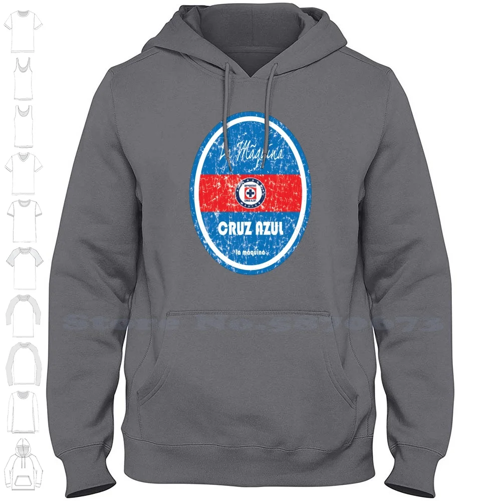 Liga Mx-Cruz Azul ( Distressed ) 100% Cotton Hoodie T-Shirt Football Liga Mx Club Deportivo Social Y Cultural Cruz Azul