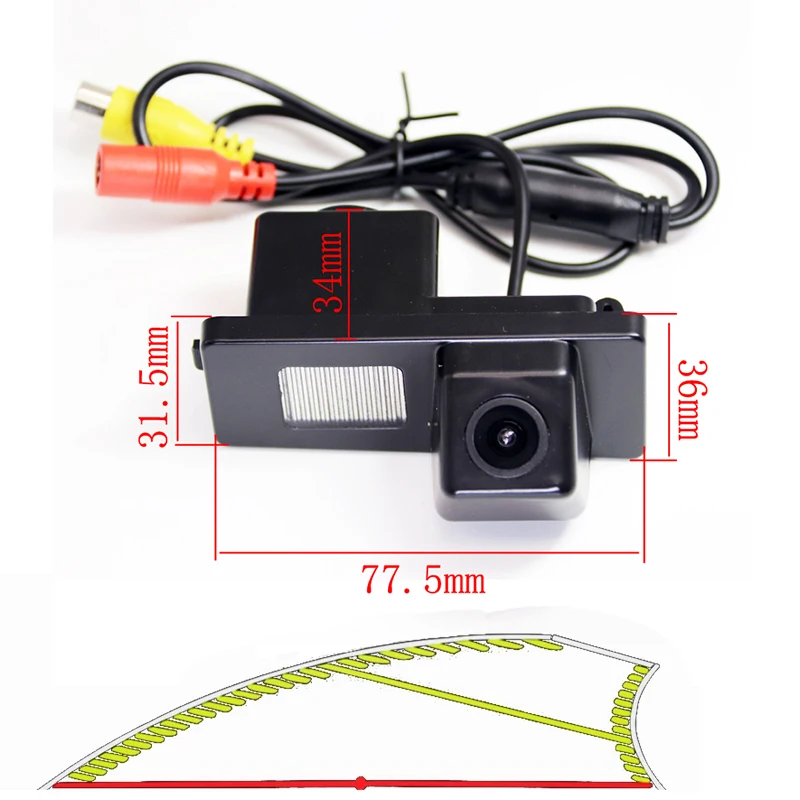 

2020 HD Vehicle Dynamic Trajectory Parking Line Car Reverse Backup Rear View Camera For Ssangyong Rexton Kyron Korando Actyon