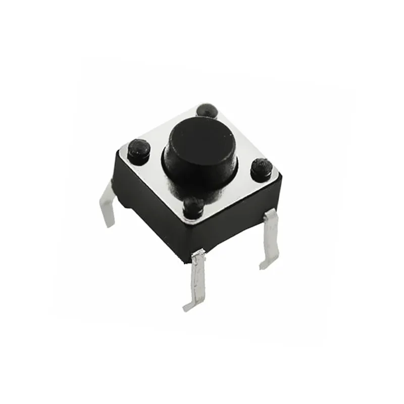 100pcs 6*6*5mm Light touch switch DIP4 Touch button Touch switch 6*6*5 keys button DIP 4pin 6x6x5 black button