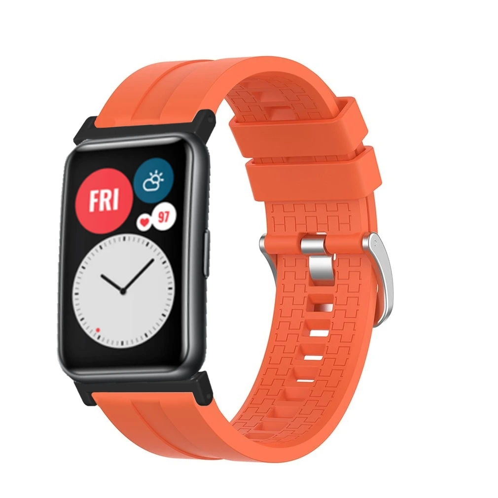 حزام رياضي ملون لساعة Huawei Watch Fit، سوار معصم بديل من السيليكون الذكي لساعة Huawei Watch Fit