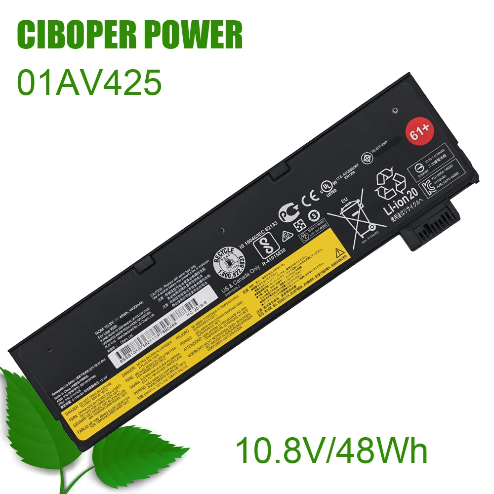 CP Genuine Laptop Battery 01AV423  01AV427 01AV425 24Wh/72wh/44Wh SB10K97584 SB10K97597 For T470 T480 T570 T580 P51S P52S