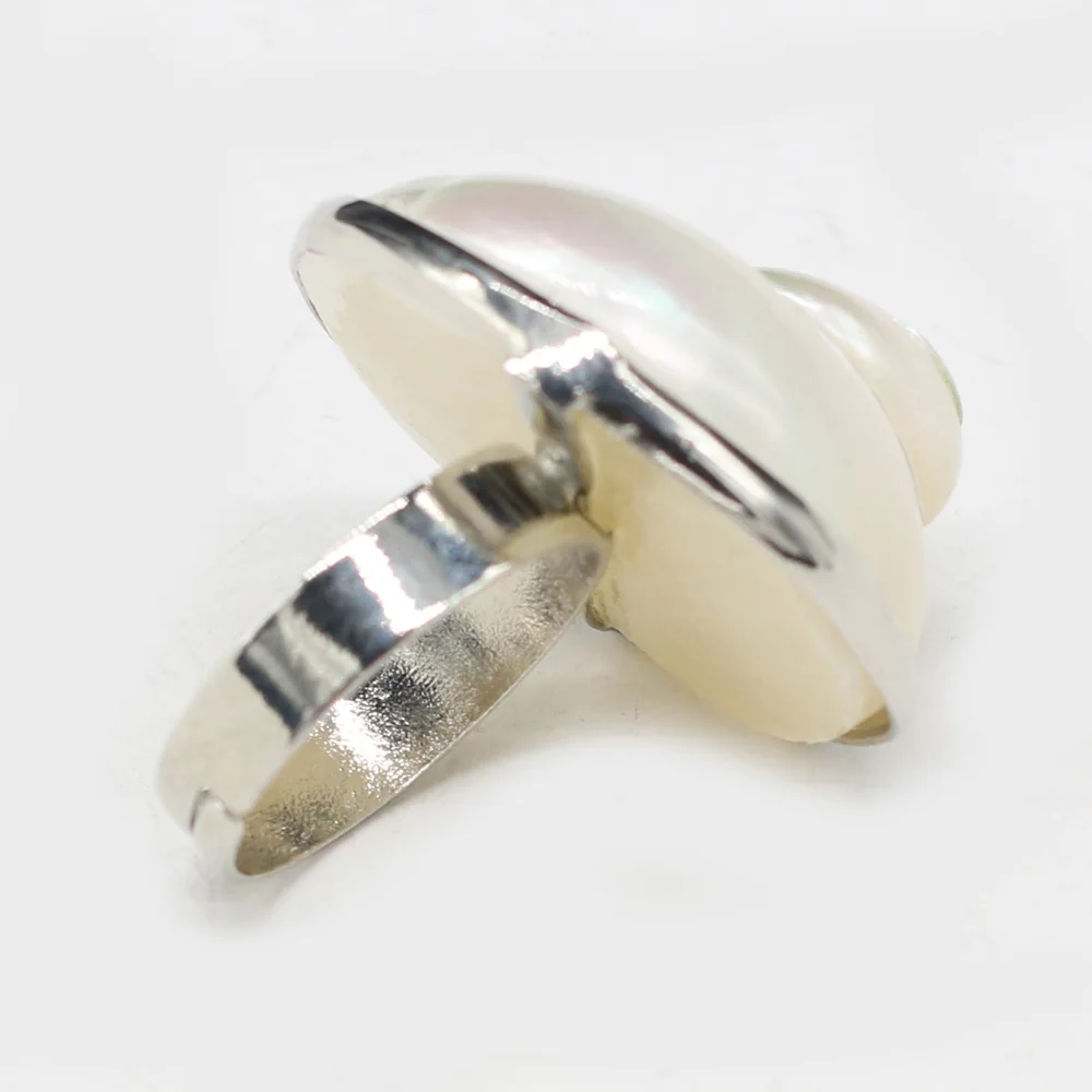 Natural Stone Shell Ring Adjustable Snail-Shaped Gossip Unisex For Love Romantic Birthday Jewelry Gift