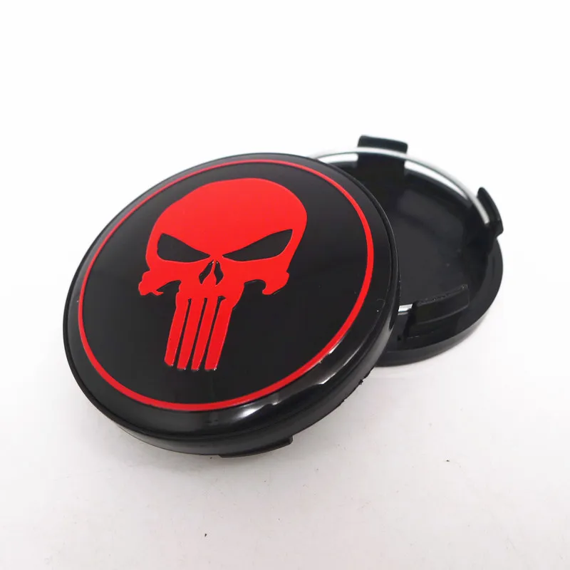 4pcs 59mm For Skull Car Wheel Center Hub Cap Cover 56mm Emblem Badge Sticker Auto Styling