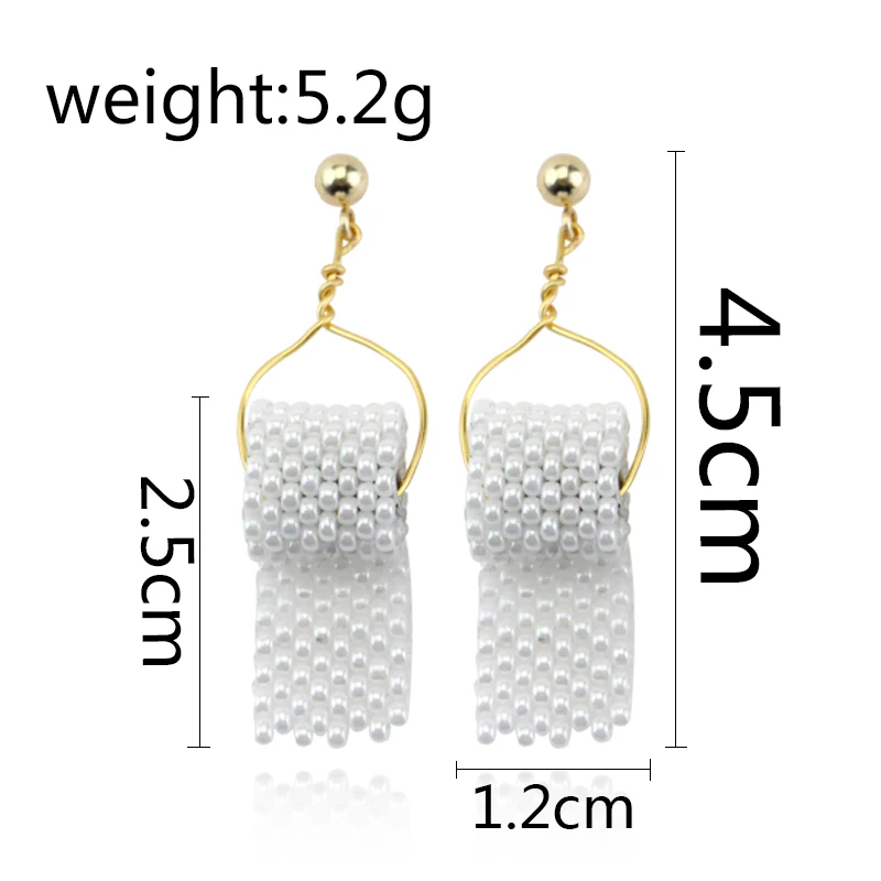 Creative 3D Roll Paper Dangle Earrings Girls Geometric Drop Earrings Women Toilet Paper Towel Studs Funny Earrings