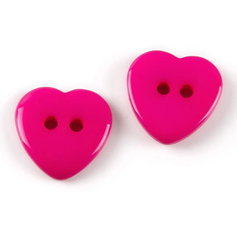 50pcs 15mm Resin Heart Buttons 2 Holes Sewing Accessories DIY Shirt Button Embellishments For Scrapbooking Wedding Decorations