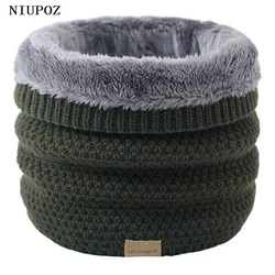 Plus Velvet Women Winter Warm Ring Knitted Solid Scarf Soft Bandana Fashion Headband Neck Collar Scarf Windproof