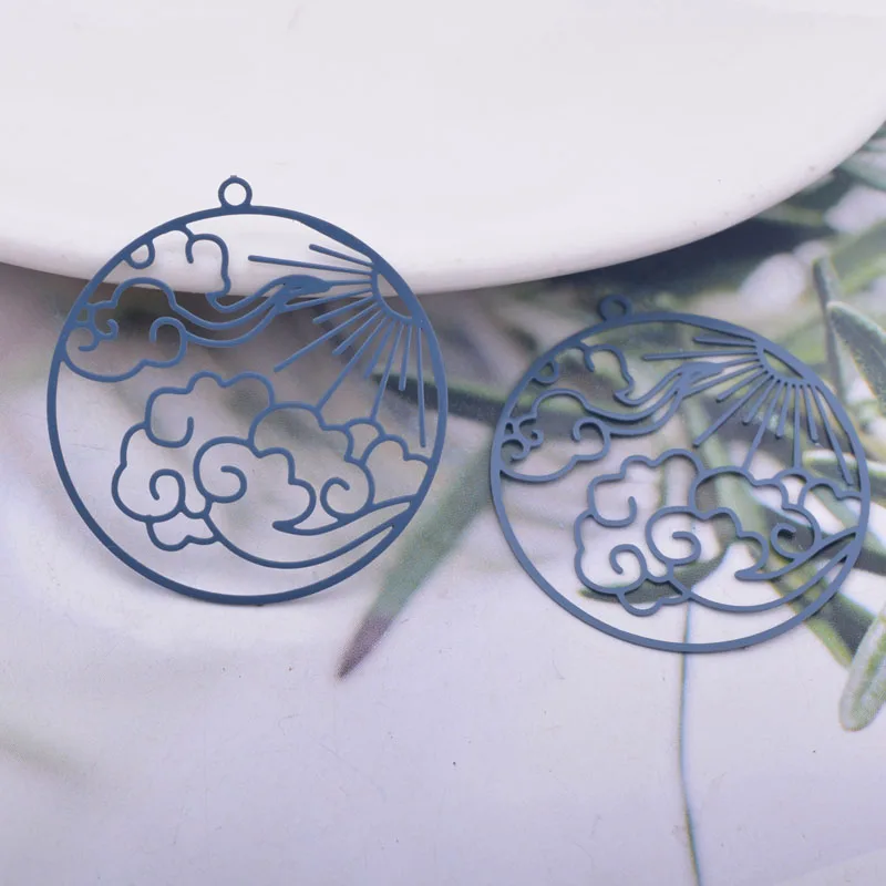 30 Stück AB6285 32*30mm lackierte Messing-Sonnen- und Wolken-Anhänger für DIY-Schmuck und Ohrring-Zubehör – Detail 6