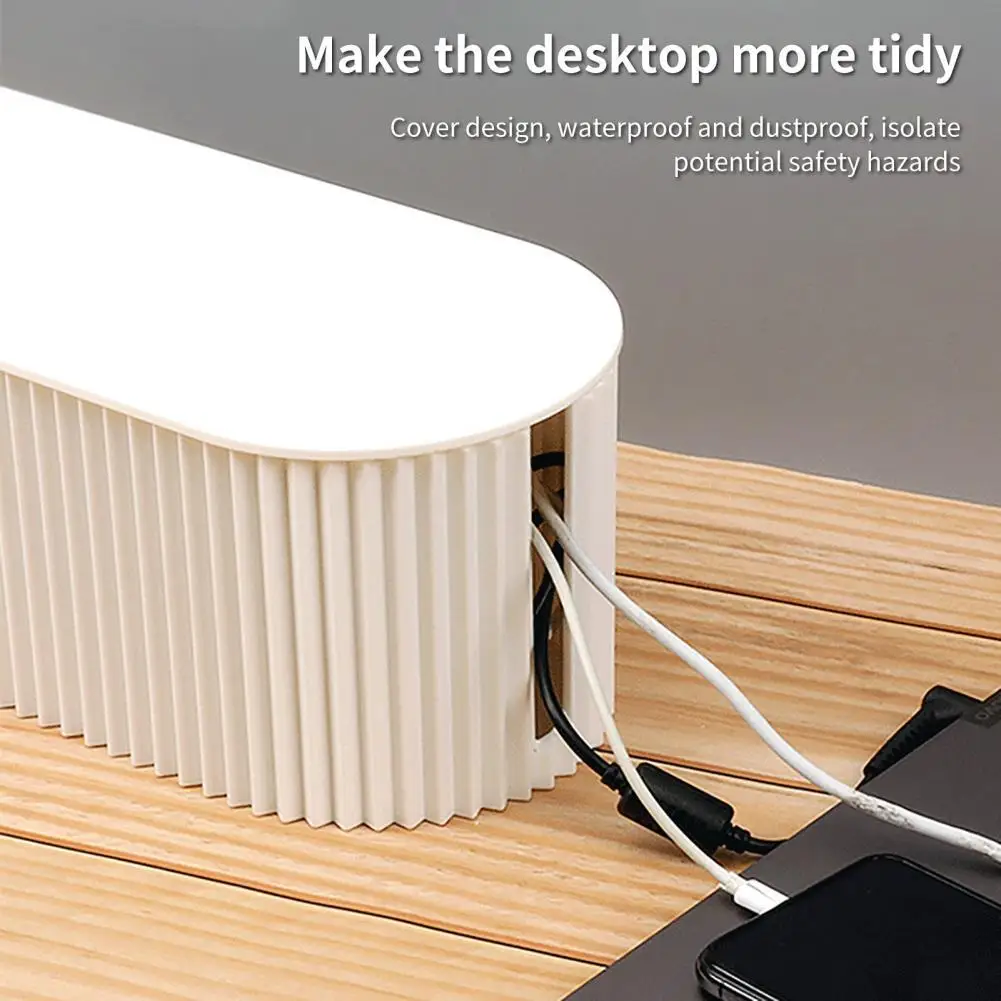 Power Strip Storage Box Multi-purpose Good Hardness Desk Waterproof Office Cable Management Box Cable Organizers