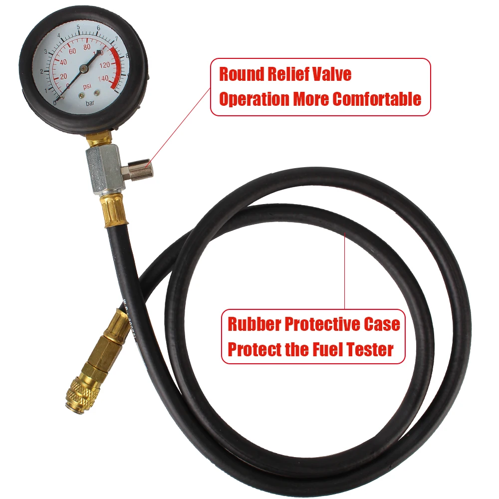 Car Test Set Quick Coupling Engine Oil Pressure Test Kit Low Oil Warning Devices 0~140psi 0~10bar Auto Diagnostics Tools