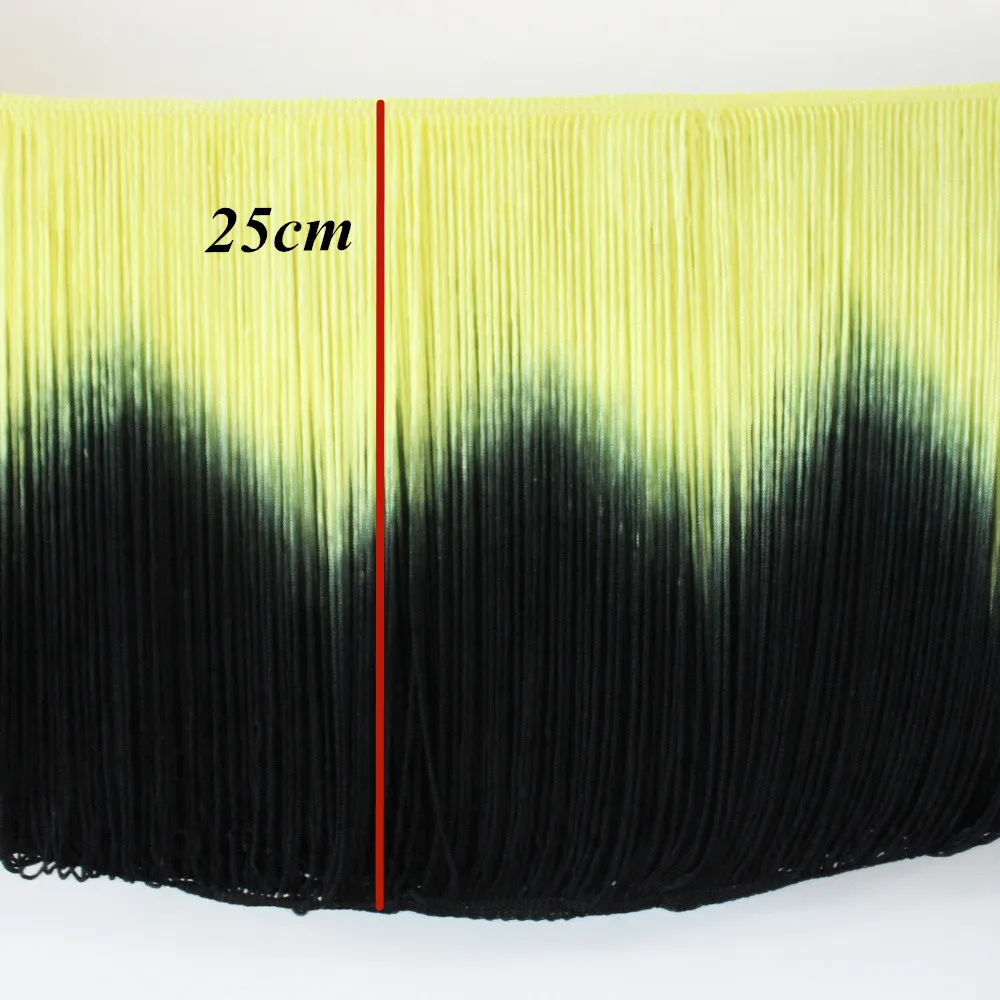 10 Yards Diy Clothing Accessories Latin Fringe Dress Macrame Dip Dye Ombre Rayon Sewing Lace Soft Trimming Samba Skirt 25cm