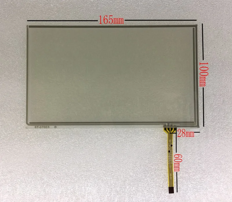 Дигитайзер сенсорного экрана автомобильной навигации, 7-дюймовая Универсальная панель, 165 мм x 100 мм с сенсорным датчиком, для DVD 165 мм x 100 мм