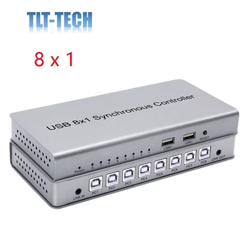 TLT-TECH 8 포트 USB 동기화 장치, DNF 키보드 마우스, USB 공유 디스플레이 동기화 컨트롤러, KVM 스위처, Win7, 8/10 Ma