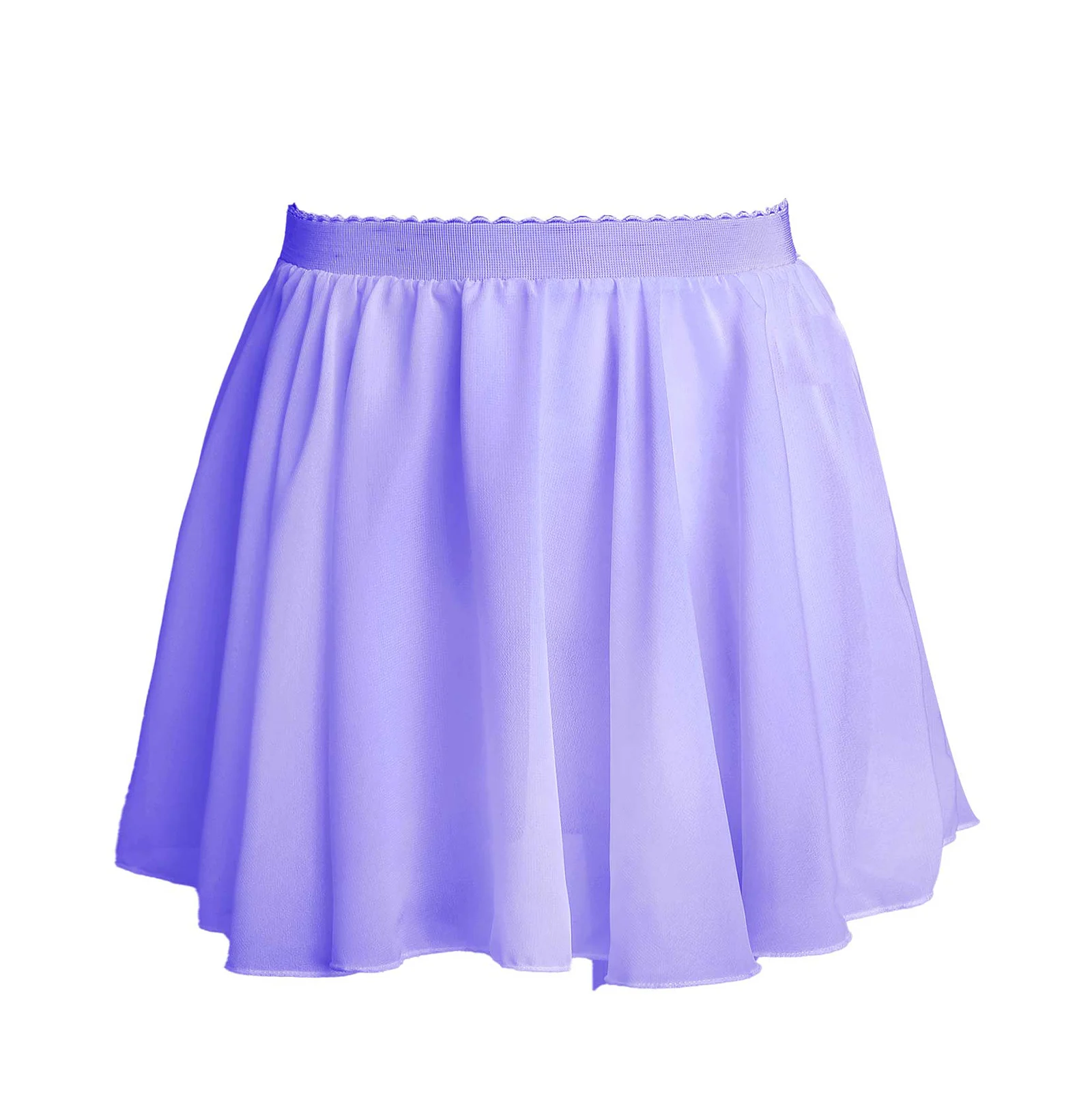 Kids Girls Ballet Dance Chiffon Skirt Stylish Elastic Waistband Solid Ballerina Veil Skirt Dancewear Stage Performance Costume