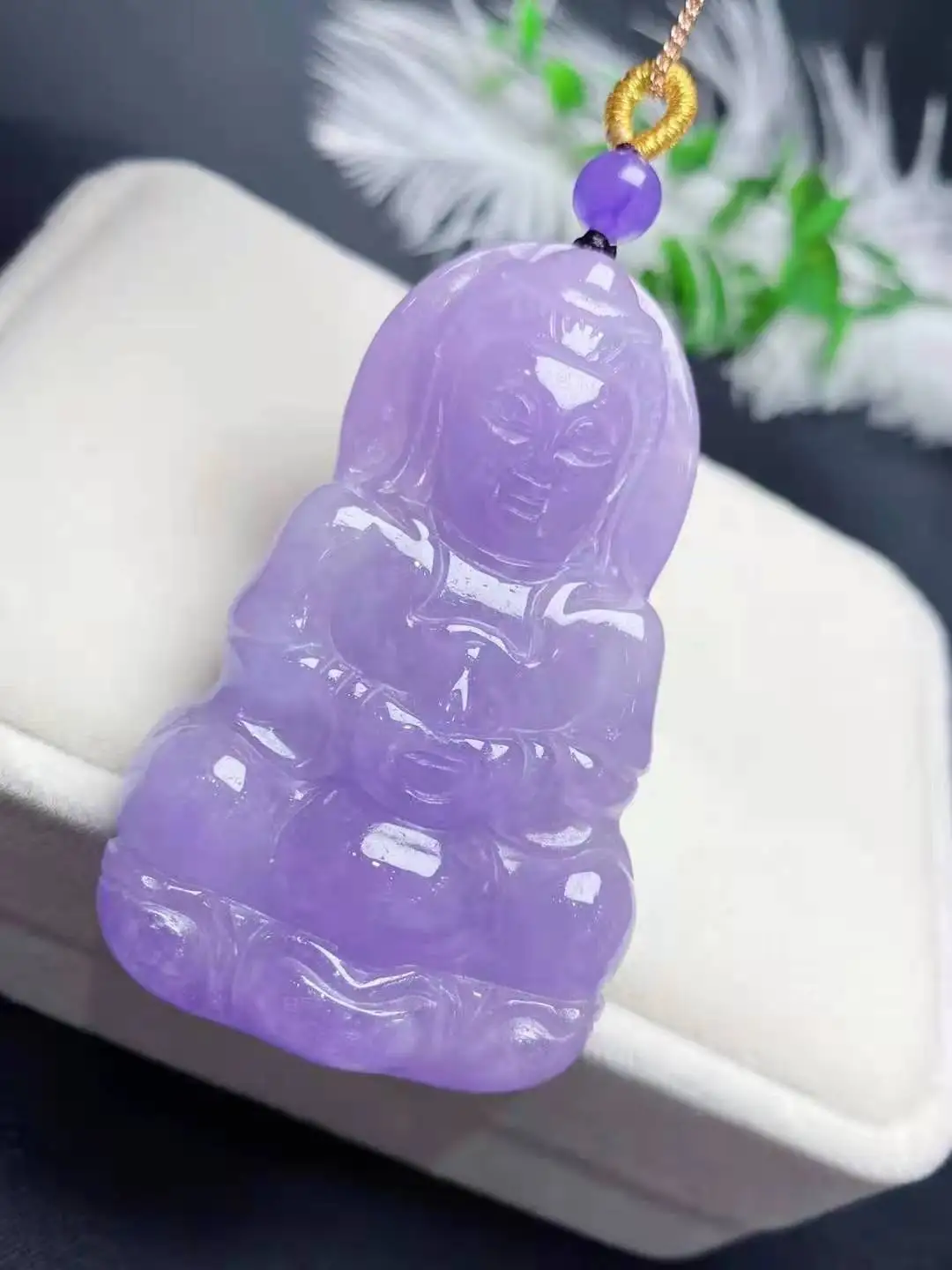 

Natural jade A HandCarved violet guan yin jadeite jade violet jade pendant jade necklace pendants jewelry necklaces women men