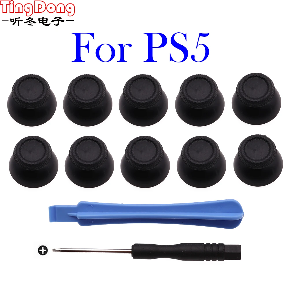 TingDong 10Pcs Replacement Controller Analog Thumbsticks Thumb Stick for Sony PS5 Black Drop Shipping With tool