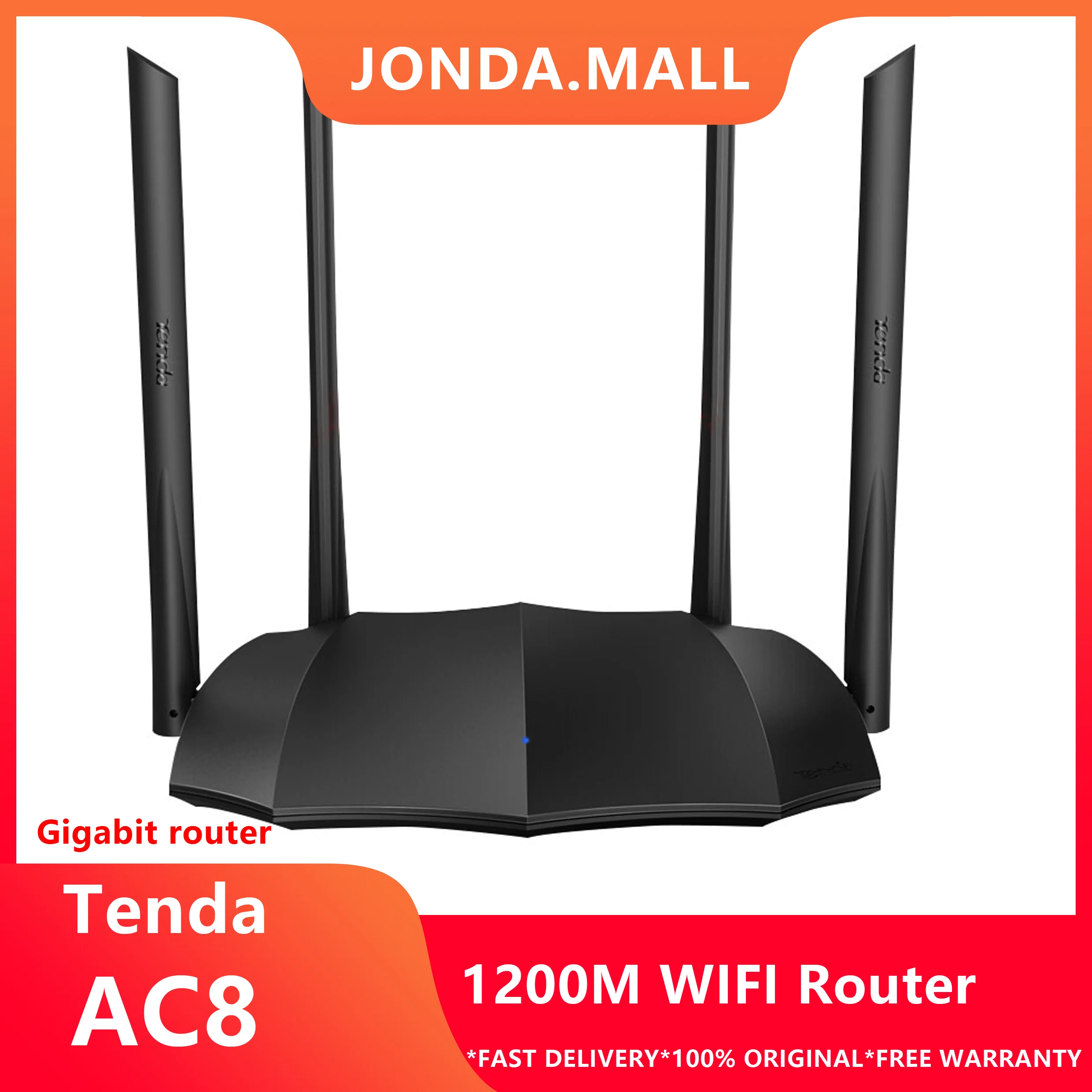 -Versi bahasa Tenda AC8 AC1200M Wireless Router WiFi Dukungan IPV6 Rumah Cakupan Dual Band Wireless Router app Kontrol