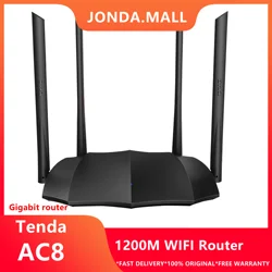 다국어 버전 Tenda AC8 AC1200M 무선 WiFi 라우터 지원 IPV6 홈 커버리지 듀얼 밴드 무선 라우터, 앱 제어