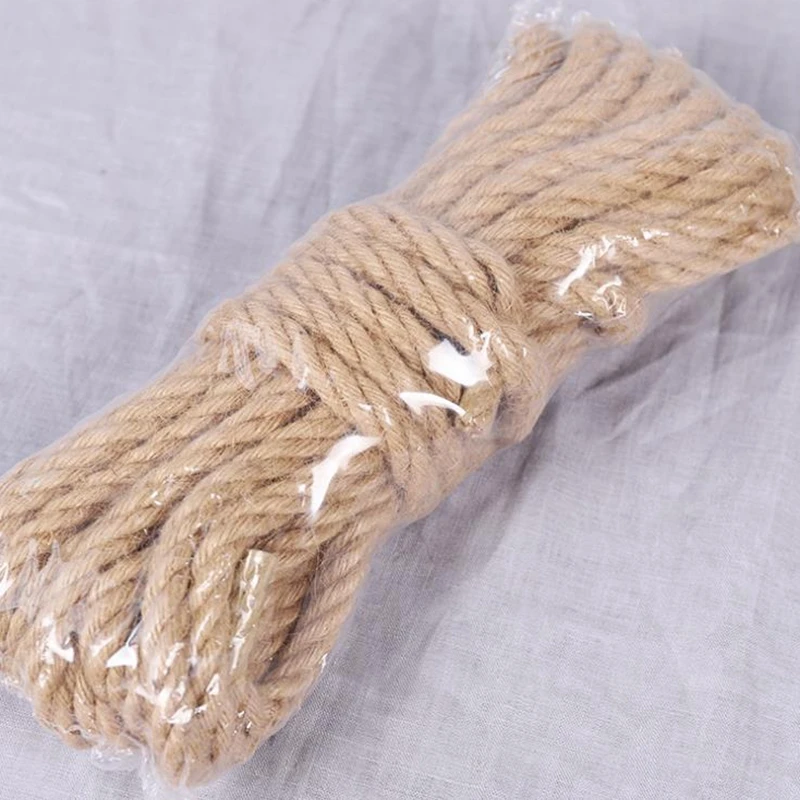 4-12mm Natural Burlap Jute Twine Cord Hemp Retro Rope String for DIY Handmde Craft Gift Packing Wedding Home Decoration Cords