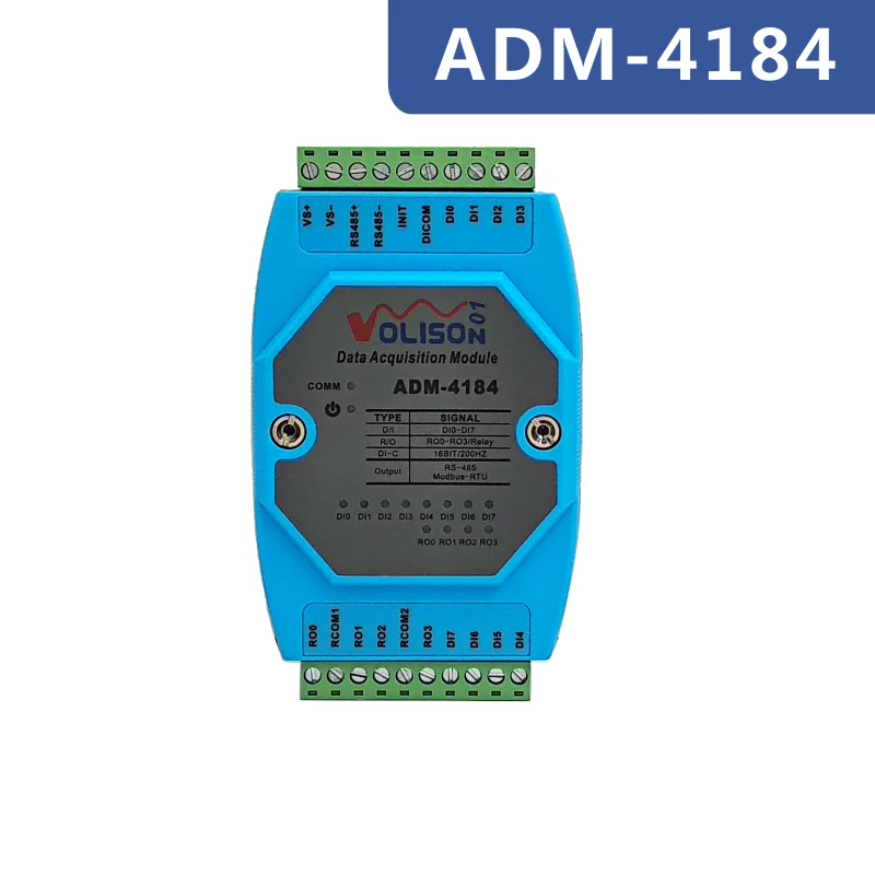 

ADM-4184 8-channel digital acquisition DI/DO 4-channel relay output control module MODBUS RS485 communication