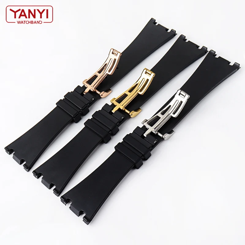 High quality Rubber watch strap 28mm watchband for AP 15703 26470SO Royal Oak offshore men\'s sports watch strap bracelet