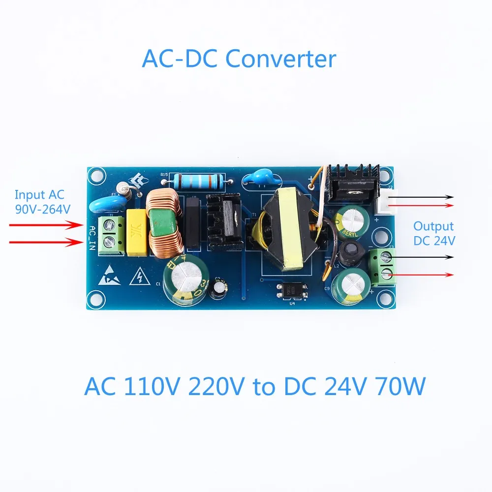 AC-DC Voltage Converter Isolation Switch Power Supply Module 110V 220V 265V to 12V 24V 36V Adjustable Buck Step Down Module