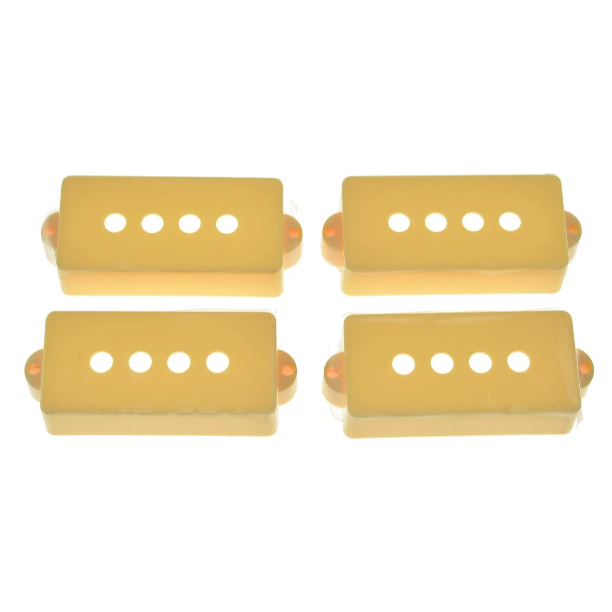 KAISH 4pcs P Bass Pickup Covers 4 String Electric Bass Pickup Covers for Precision Bass P Bass guitar Black/White/Cream