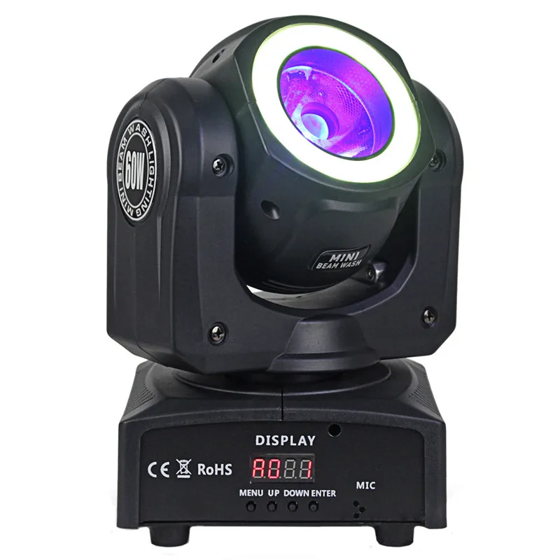 2ชิ้น/ล็อต60W RGBW 4in1 LED Moving Head Beam Light 5050 RGB 3IN1 LED Strip Professional DJ Effectsเวทีแสงโปรเจคเตอร์