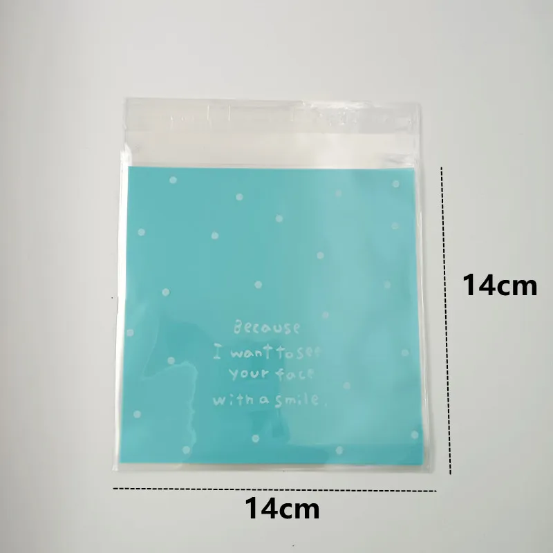 Flower Dot Bow Plastic Bag Wedding Birthday Cookie Candy Gift Packaging Bags OPP Self Adhesive Party Favors Decoration 14x14cm