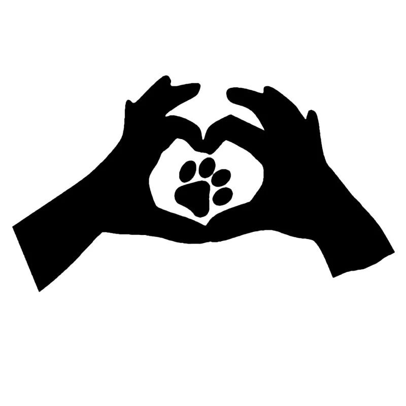 S51590 Various Sizes/Colors Car Stickers Vinyl Decal Love Sign with Paw Motorcycle Decorative Accessories