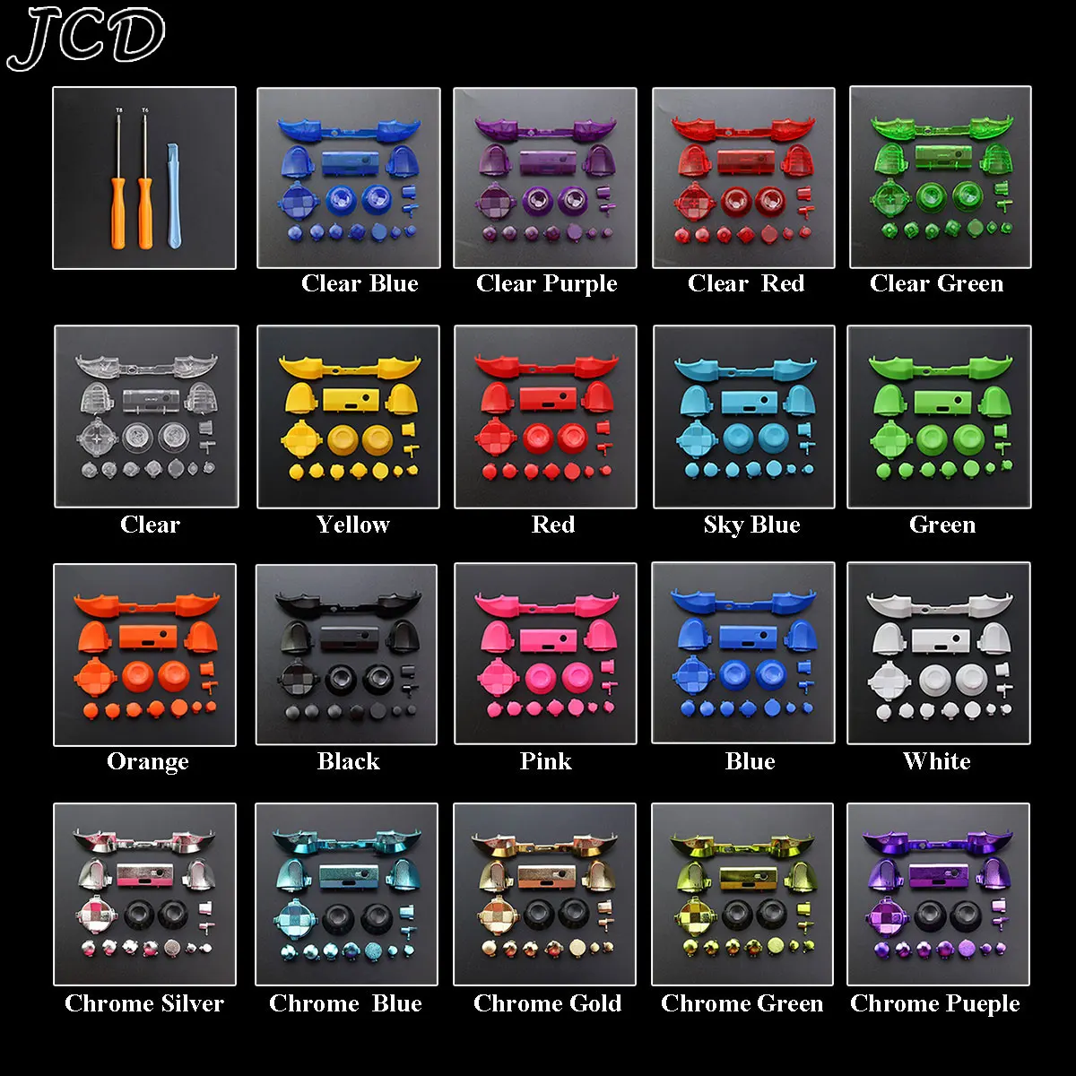 JCD Replacement Buttons for Xbox Series S X Controller LB RB LT RT Bumpers Triggers D-pad ABXY Start Back Share Keys With tools