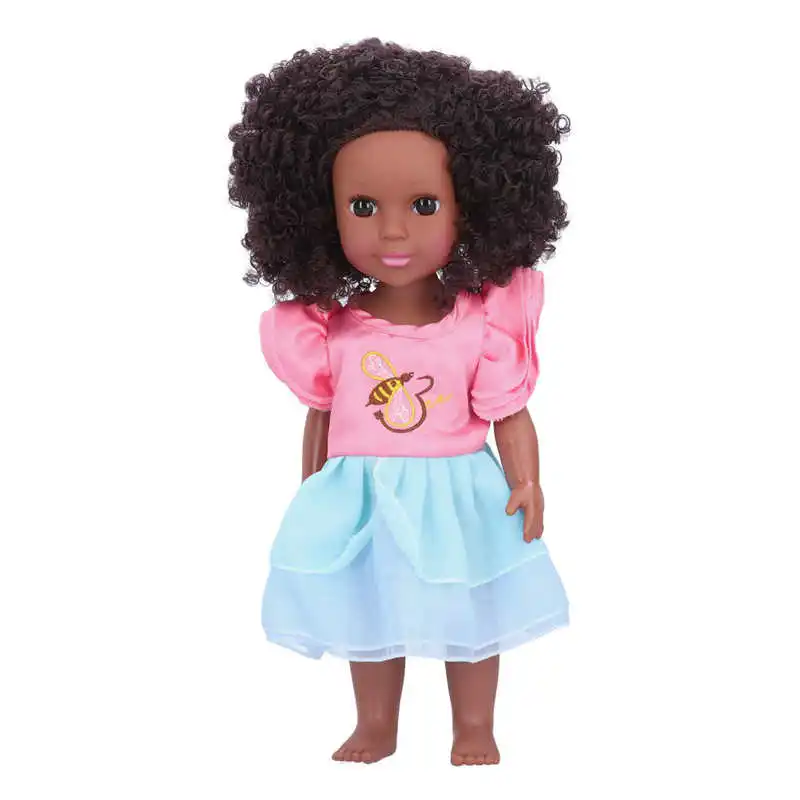 Muñeca Africana De 30 Cm Con Ojos Acrílicos Y Pelo Afro Implantado A Mano – Articulada, Ropa Lavable, Juguete Inclusivo