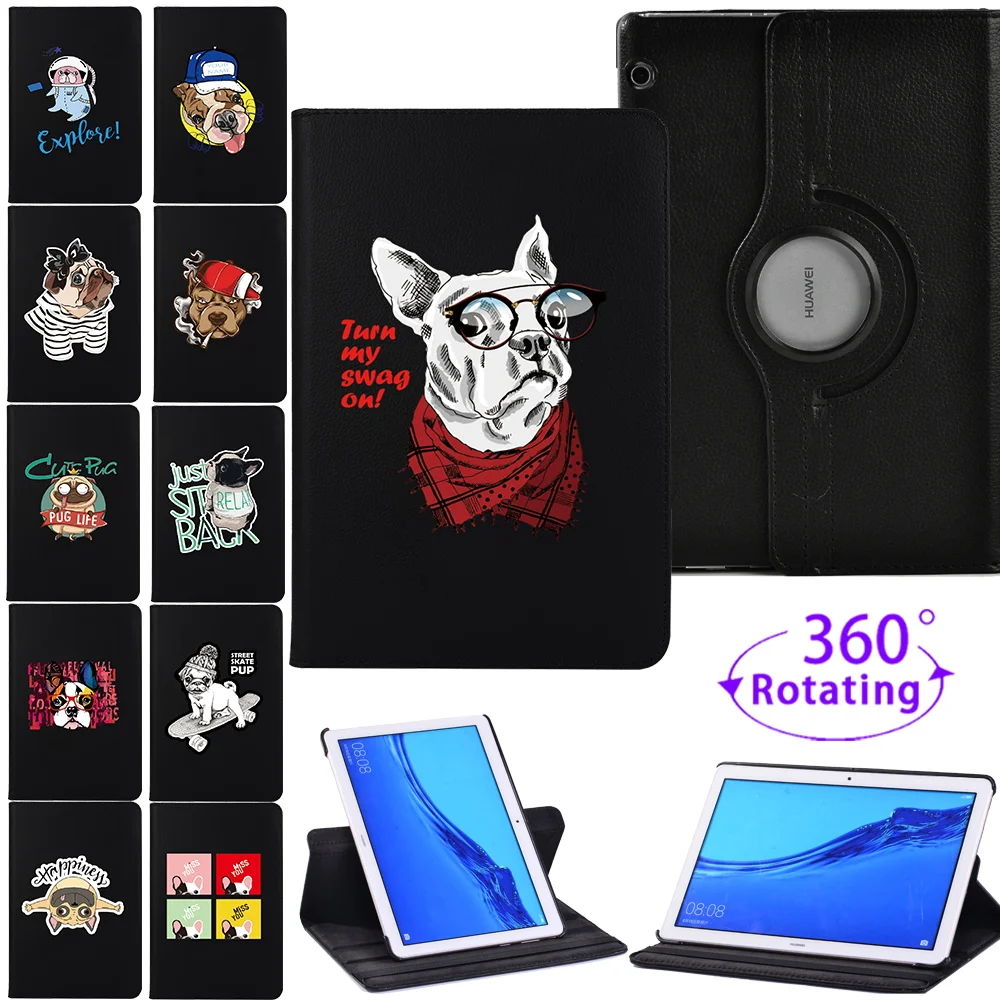 

360 Degree Rotating Leather Smart Cover Case for Huawei MediaPad T5 10 10.1"/MediaPad T3 10 9.6" AGS-L09-L03 W09 Coque Funda