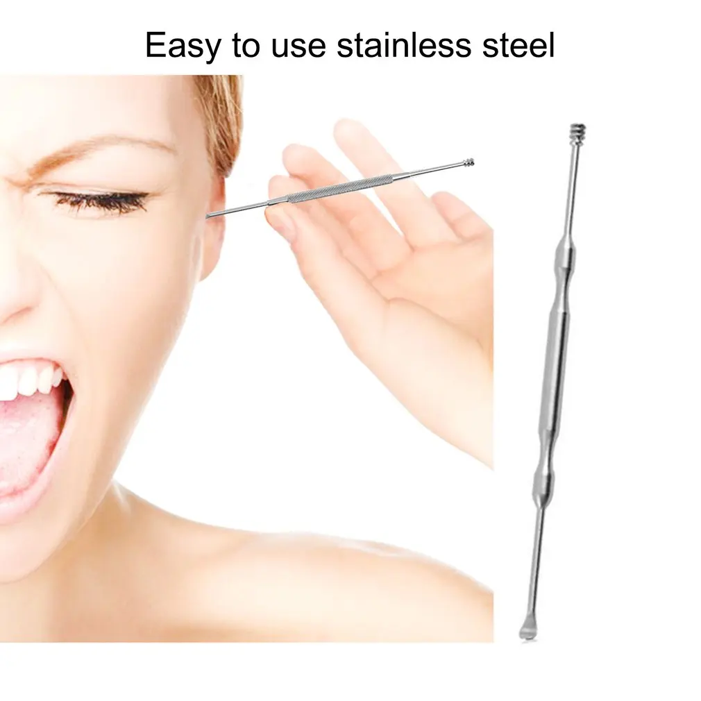 Dig Ear Curette Tools Portable Double-side Spiral Earpick Digging Earpick Cleaner Tool Ear Spoon Ear Cleaning Tool