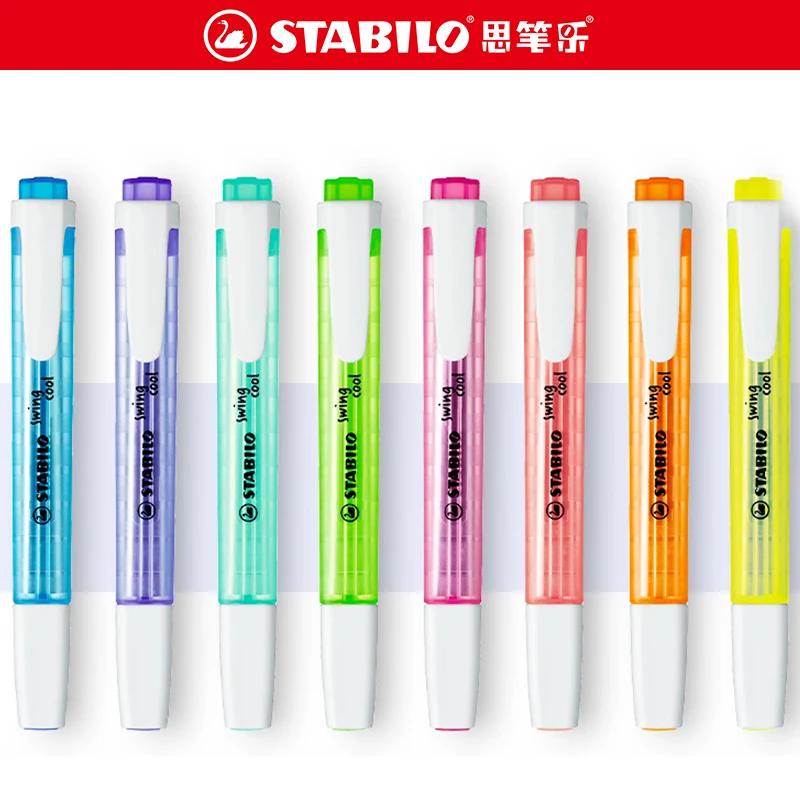 Stabilo 275 Cool Highlighter Color Marker Pen Note Stationery Safety and Environmental Protection Macaron 15 Colors Optional