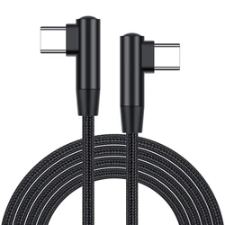 NOTOW 0.5m/1m/2m 3A Quick Charger 90 Degrees USB Type C to USB C Cord PD Cable For Samsung Huawei Xiaomi Redmi Macbook