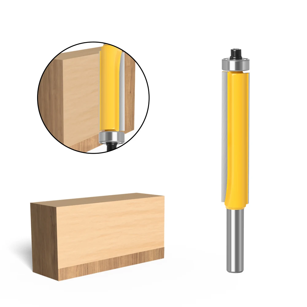 1Pc 8 Shank Long Blade Flush Bit Flush Trim Router Bit End Bearing For Woodworking Cutting Tool