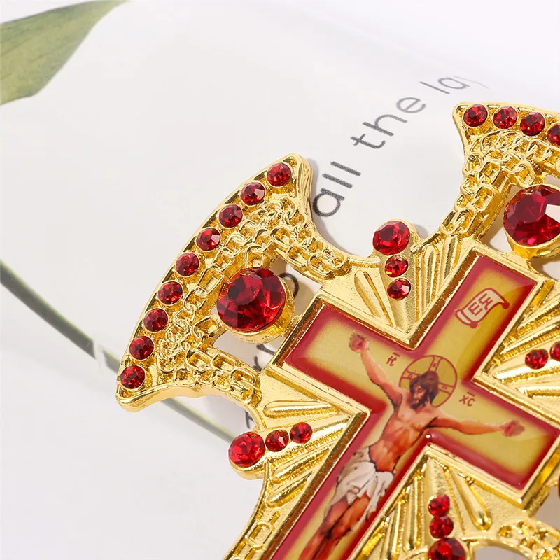 Men\'s Bible Verse Prayer CZ Necklace Christian Jewelry Orthodox Greek Pastor Cross Jesus Crucifix Medal Pendant Necklaces