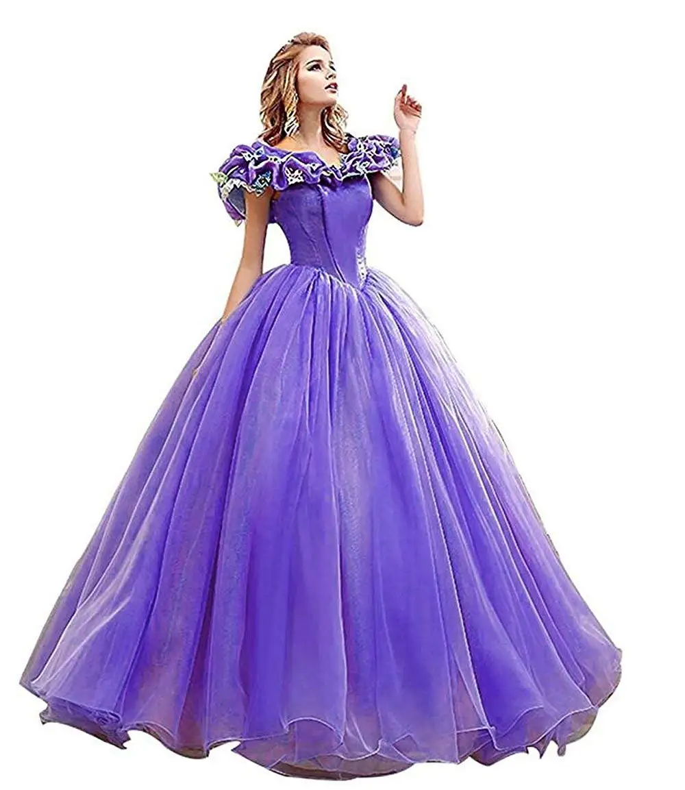 Charmingbridal Ball Gown Princess Cinderella Quinceanera Dresses Butterfly Off the Shoulder Ball Gown Prom Graduation Dresses