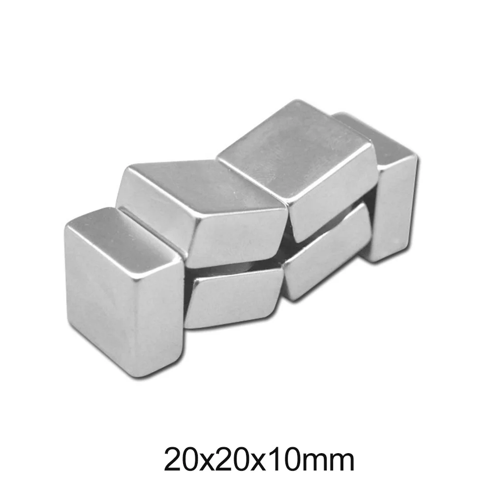 1/2/5/10/20pcs 20x20x10 mm Search Quadrate Magnet 20mm*20mm Stong Magnets 20x20x10mm Powerful Neodymium Magnetic 20*20*10