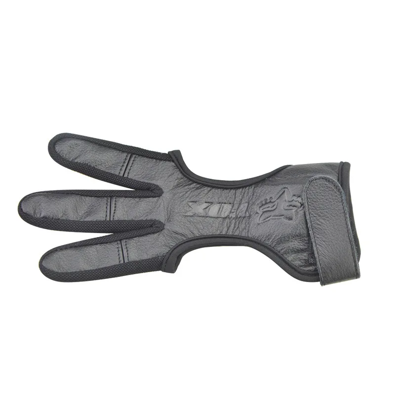 3 finger protection gloves for hunting, leather protection for archery, safety accessories for compound bow