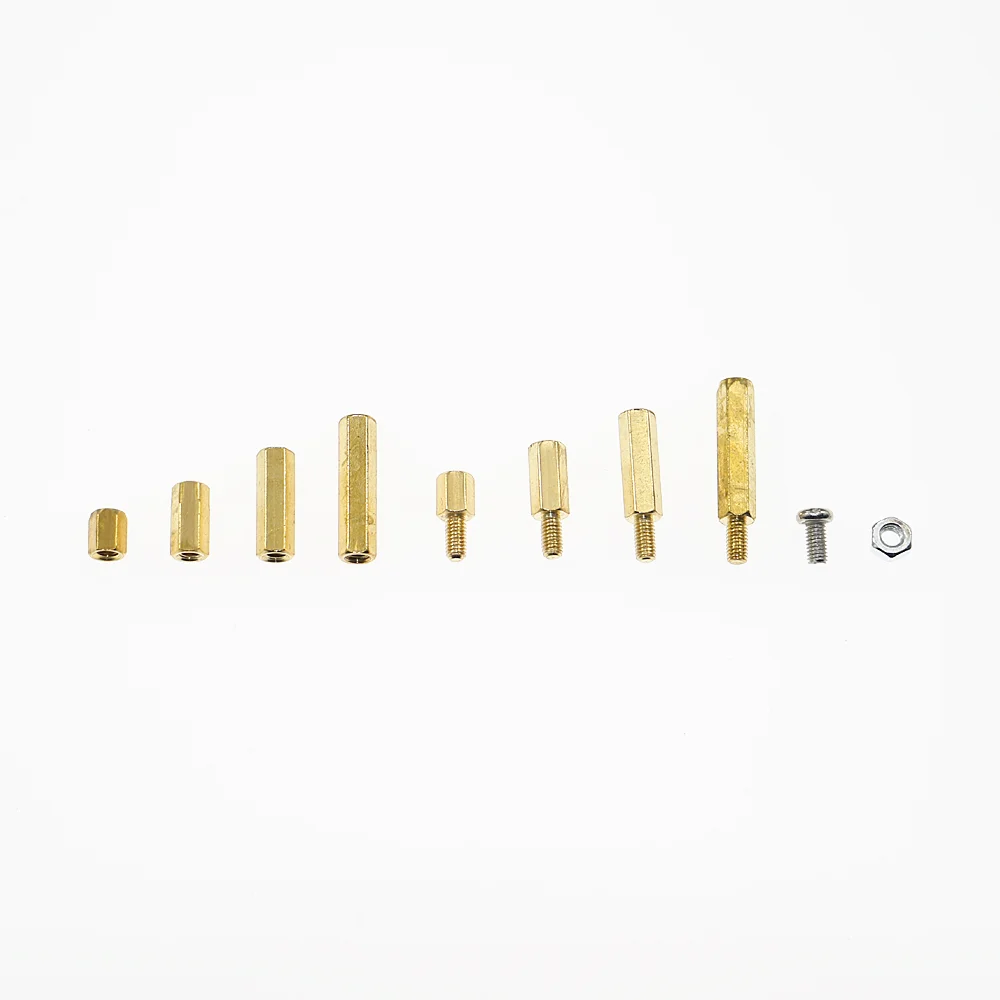 120pcs M3 Male Female Brass Hex Column Standoff Support Spacer Pillar M3 Screw Nut For PCB Board