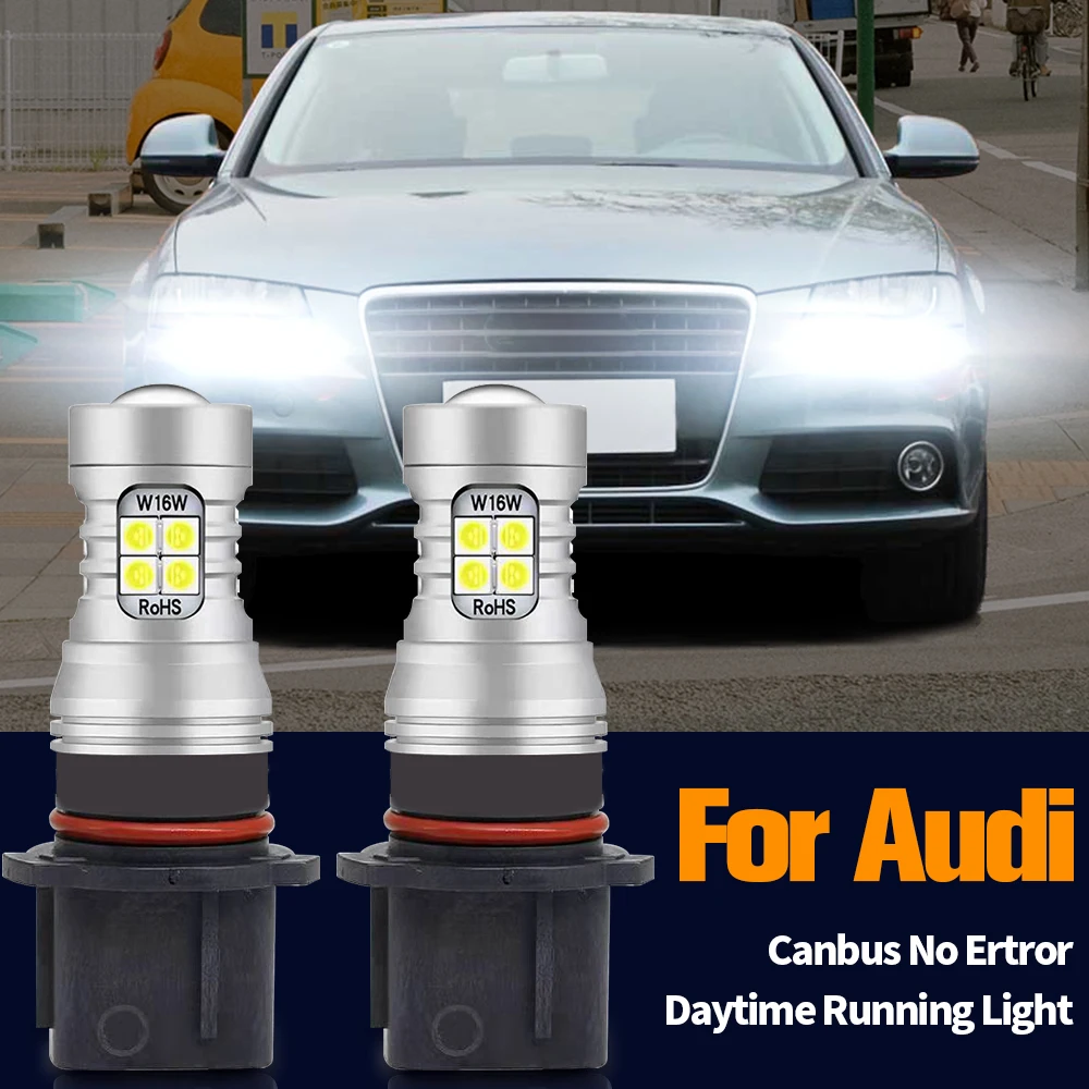 

2pcs LED Daytime Running Light DRL Bulb Lamp Canbus No Error P13W For Audi Q5 8R 2008-2016 A4 B8 2008-2012