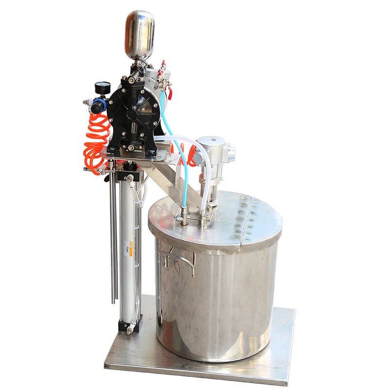 Automatic lifting 5 gallon pneumatic mixer A-10 pneumatic diaphragm pump combined type with stainless steel barrel