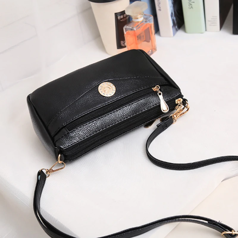 Small Fashion Shoulder Bags for Women Soft Leather mama Handbags Crossbody Messenger Bag Purse Solid Color Clutch