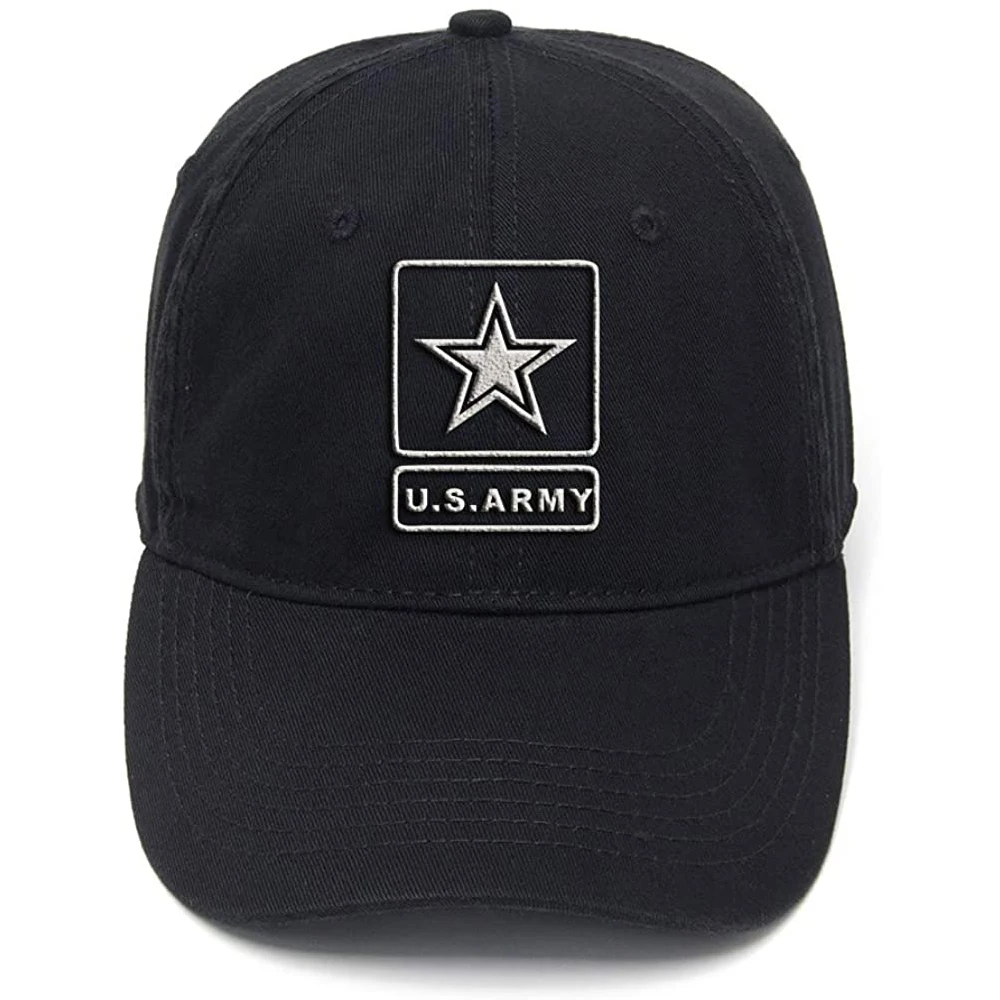 

Lyprerazy U.S. Army with Star Washed Cotton Adjustable Men Women Unisex Hip Hop Cool Flock Printing Baseball Cap