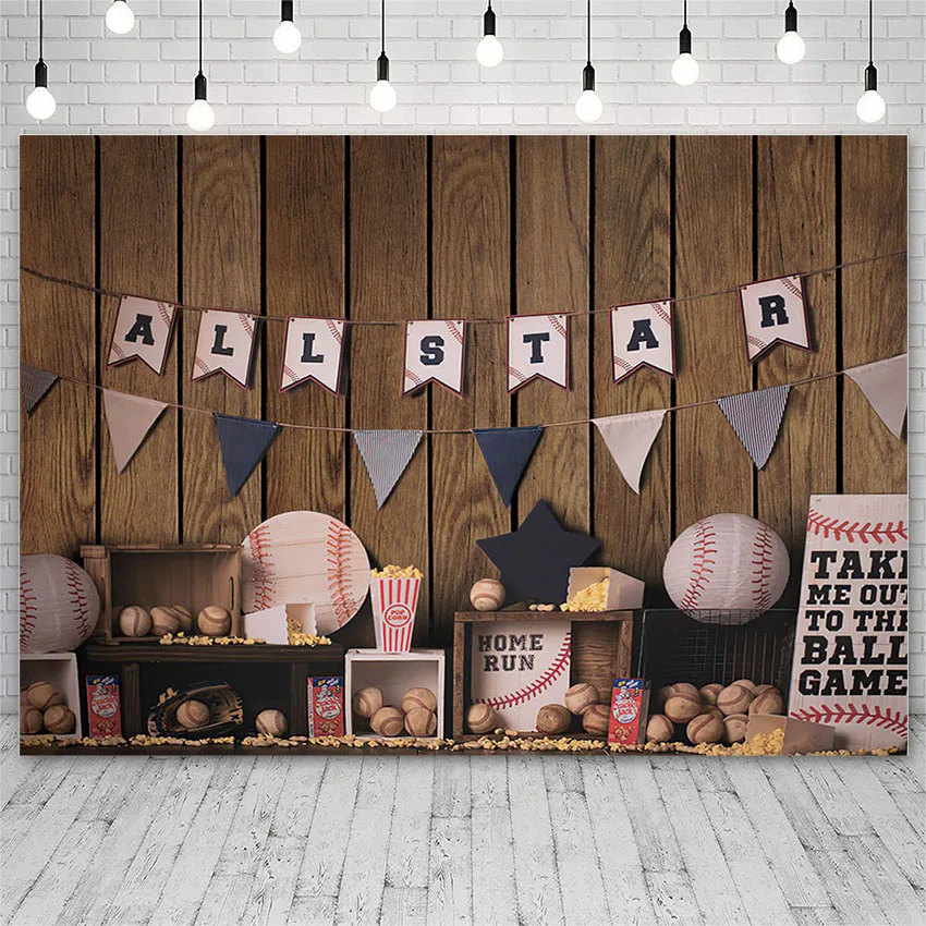 

Avezano Backdrop Baby Shower Birthday Baseball Game Boy All Star Plank Photography Background Photo Studio Photozone Decor Props