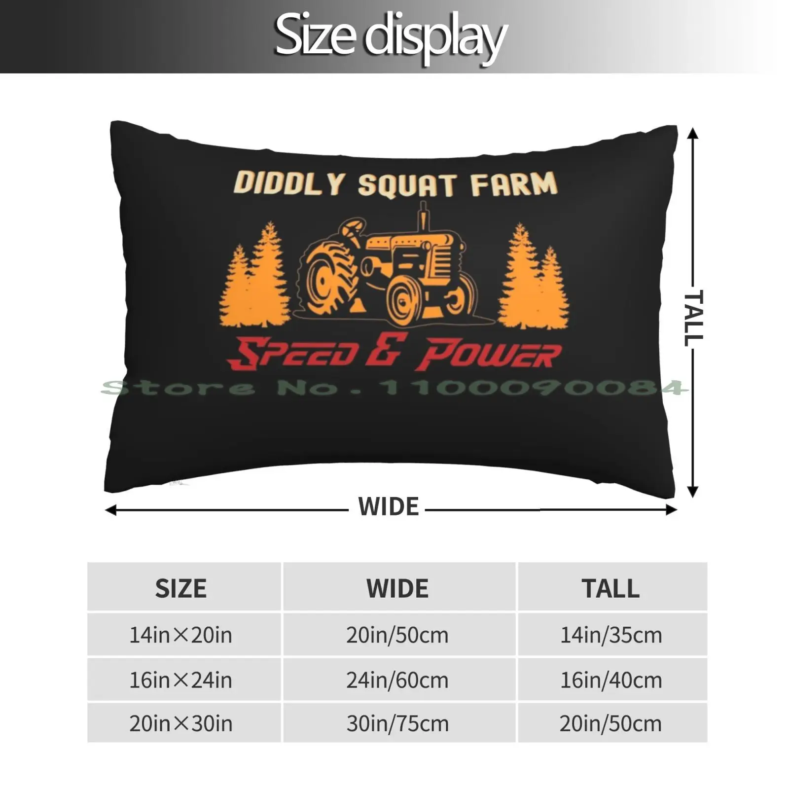 Diddly Squat Farm Speed And Power Tractor Lover , Retro Vintage Tractor Farming Pillow Case 20x30 50*75 Sofa Bedroom Squat