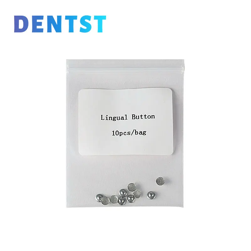 Dentst dental kiefer ortho pä dische linguale knöpfe metall loch punkt mesh rund rect ortodoncia zubehör material 10 teile/beutel